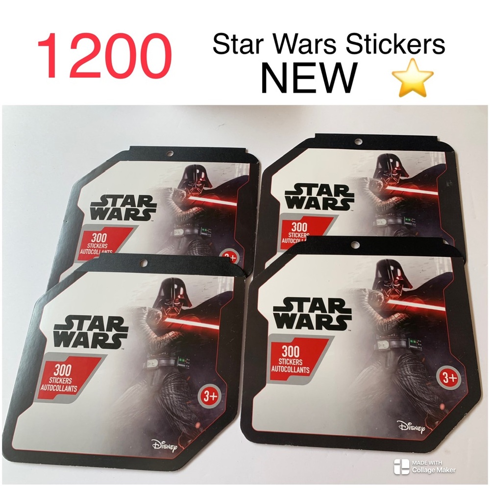 ⭐️ DISNEY 1200 stickers STAR WARS 4 books of 300 stickers each
